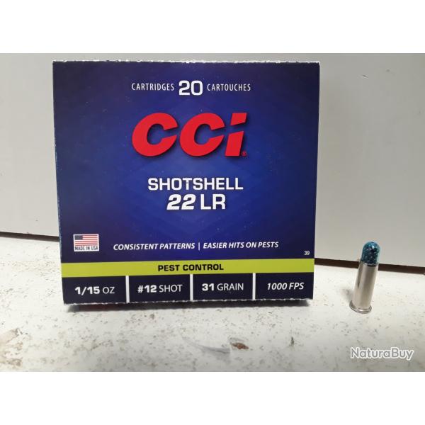 X20 balles CCI shotshell 22 LR la grenaille 31 grains