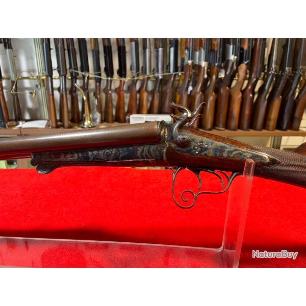 FUSIL A CHIENS ARTISAN ST�PHANOIS : TR�S BON �TAT, CAL 16/65 CARTOUCHES A BROCHES, CAT.D VENTE LIBRE