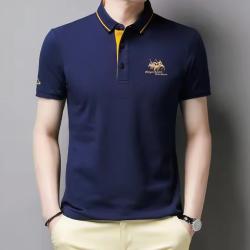 Polo Brod&eacute; Luxe coloris Bleu