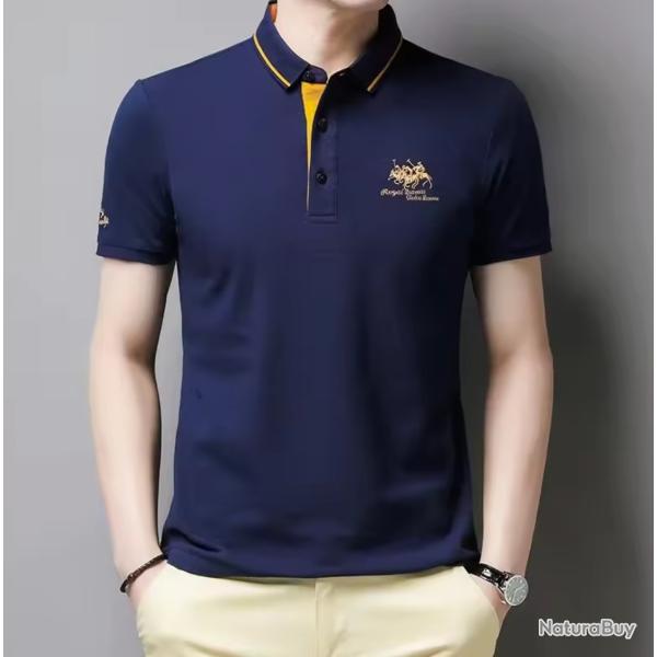 Polo Brod� Luxe coloris Bleu