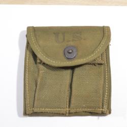 Porte chargeurs USM1 dat&eacute; 1943 confectionn&eacute; en toile OD7 USA Army (15)