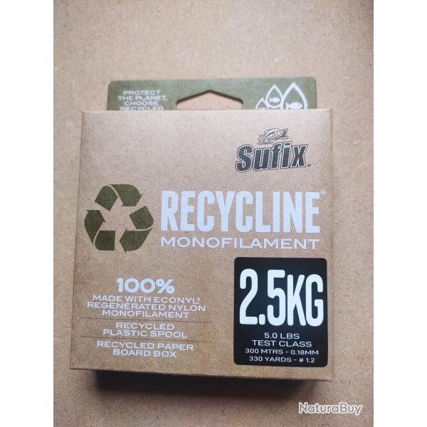 Bobine de fil Recycline monofilament 0,18mm, 300 m�tres Sufix.