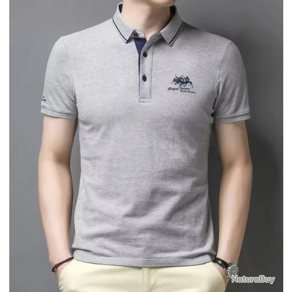 Polo Brod� Luxe coloris Gris