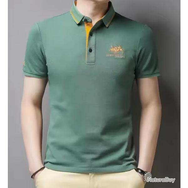 Polo Brod� Luxe coloris Vert