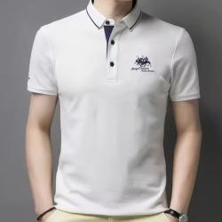 Polo Brod&eacute; Luxe coloris Blanc
