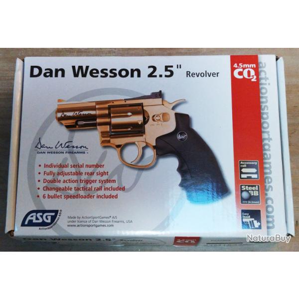 REVOLVER 4.5MM (BILLES) DAN WESSON 2.5" CO2 GOLD ASG