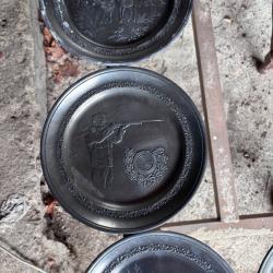 Assiettes &eacute;tain chasse