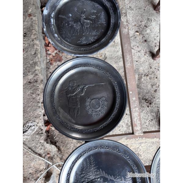 Assiettes �tain chasse
