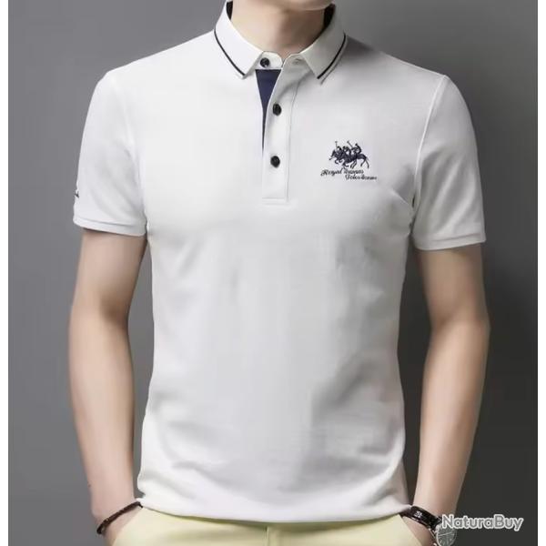 Polo Brod� Luxe coloris Blanc...ENCHERE 1 EURO