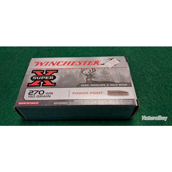 20 cartouches Winchester 270 Win 150 grains
