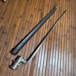 BELLE BA&Iuml;ONNETTE &Agrave; DOUILLE, type 1822, Restauration DANS SON RARE FOURREAU EN CUIR