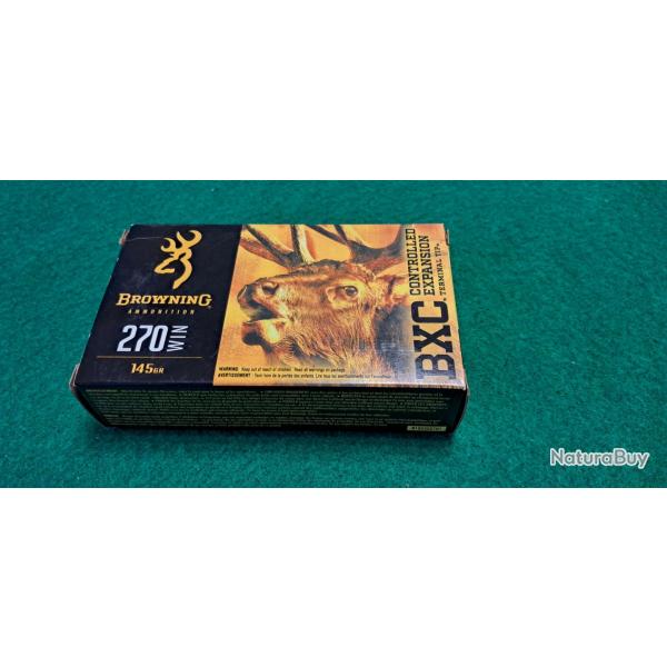 20 cartouches Browning BXC 270 WIN 145 gr