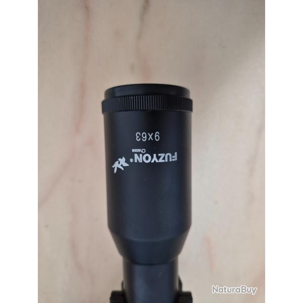 Lunette de hutte 9x63 Fuzyon Chasse + colliers  NEUVE