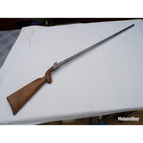 Tr�s longue carabine de braconnier � percussion XIX �me