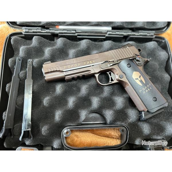 Colt 1911 Sig Sauer Spartan CO2 3j 4,5 billes 3 chargeurs .quasi neuf .Mallette Sig Sauer.
