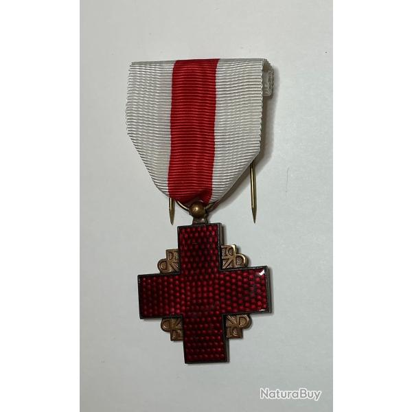 M�DAILLE CROIX ROUGE Croix Rouge Fran�aise, m�daille de r�compense, bronze dor�  et �mailTu