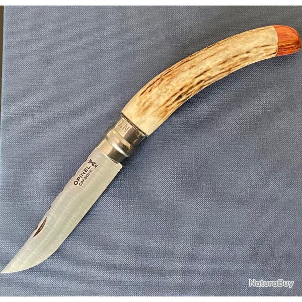 Couteau de poche Opinel N�09 custom bois de cerf et bois de rose