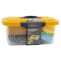 Kit de nettoyage automobile 7 pi&egrave;ces avec bo&icirc;te de rangement