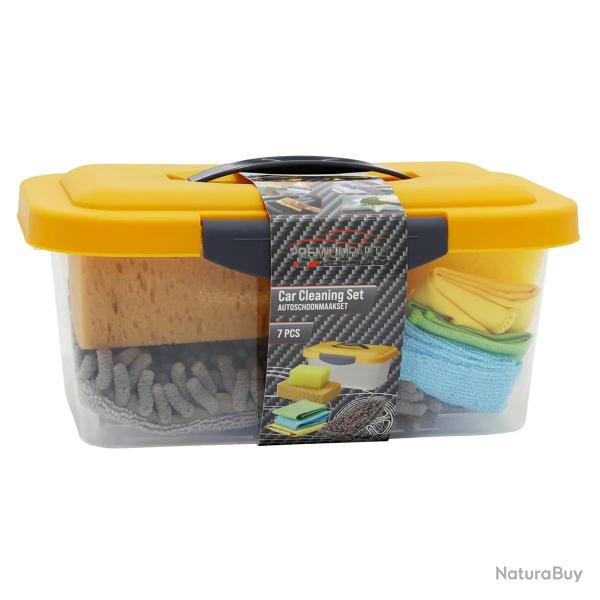 Kit de nettoyage automobile 7 pi�ces avec bo�te de rangement