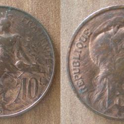 France 10 Centimes 1915 Dupuis Piece Franc