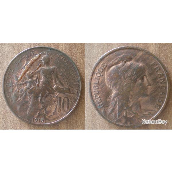 France 10 Centimes 1915 Dupuis Piece Franc