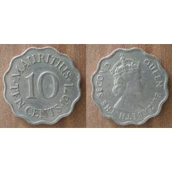 Maurice 10 Cents 1971 Roupie Roupies Piece Cent