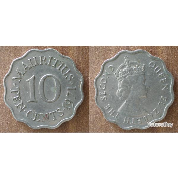 Maurice 10 Cents 1971 Roupie Roupies Piece Cent