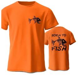 T-Shirt Born To Fish Streetwear Orange