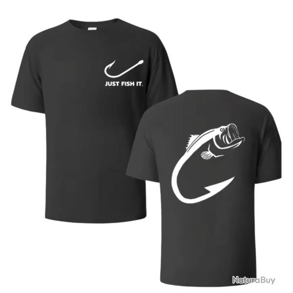 T-Shirt JUST FISH IT  Streetwear Noir