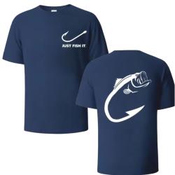 T-Shirt JUST FISH IT  Streetwear Bleu