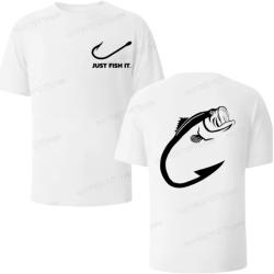 T-Shirt JUST FISH IT  Streetwear Blanc