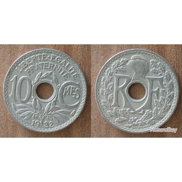 France 10 Centimes 1932 Lindauer Piece Centime En Franc Francs