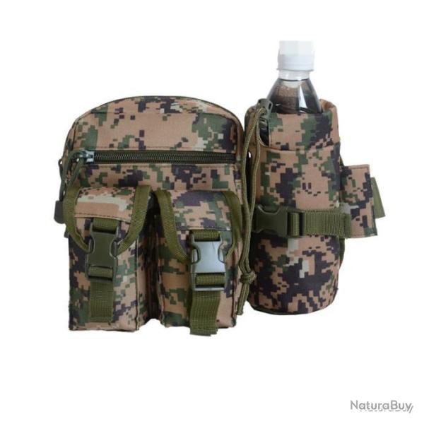 SAC BANANE MULTIPOCHES CAMOUFLAGE + PORTE BOUTEILLE - JUNGLE DIGITAL - LIVRAISON GRATUITE