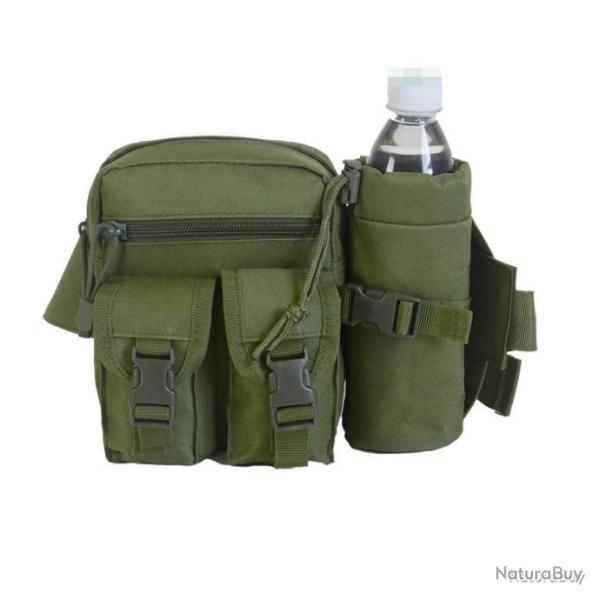 SAC BANANE MULTIPOCHES CAMOUFLAGE + PORTE BOUTEILLE - VERT - LIVRAISON GRATUITE