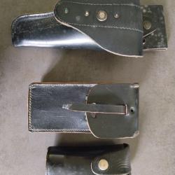 Lot accessoires  cuirs gendarmerie