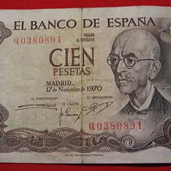 Espagne, billet de 100 pesetas du 17-11-1970 ttb