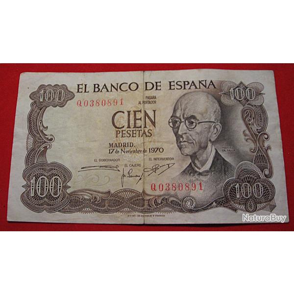 Espagne, billet de 100 pesetas du 17-11-1970 ttb