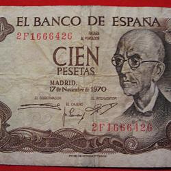 Espagne, billet de 100 pesetas du 17-11-1970 tb+