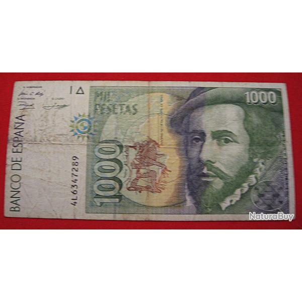 Espagne, billet de 1000 pesetas du 12-10-1992 ttb