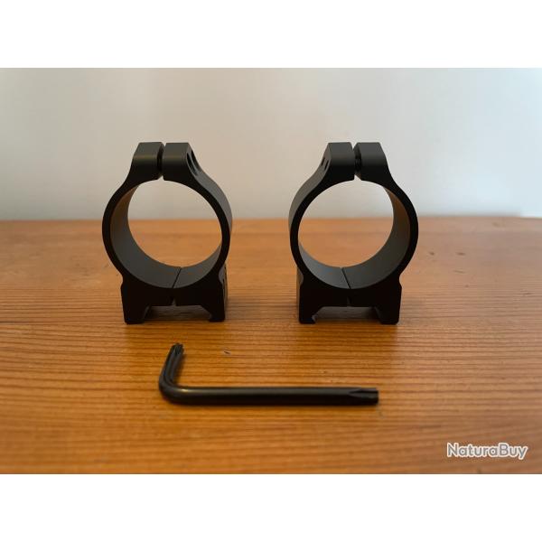 Montage fixe WARNE diam�tre 30 mm - rail Weaver 21 mm (BAS)