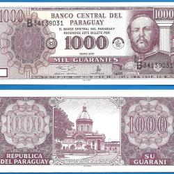 Paraguay 1000 Guaranies 2001 Billet Neuf Oratoire