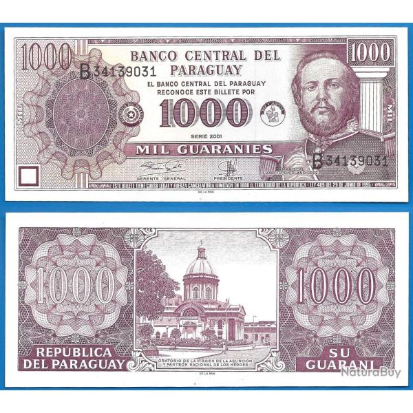 Paraguay 1000 Guaranies 2001 Billet Neuf Oratoire