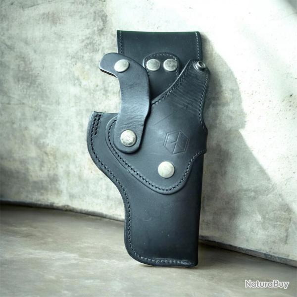 �tui Holster cuir Noir Manurhin Police  revolver droitier ou gaucher occasion