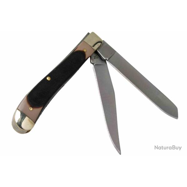 Couteau Traditionnel Old Timer Trapper 94OT 2 Lames Clip & Spey Acier Inox Manche Delrin SCH94OT