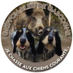 Autocollant pour v&eacute;hicule - Griffon bleu et sanglier