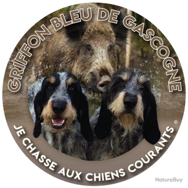 Autocollant pour v�hicule - Griffon bleu et sanglier