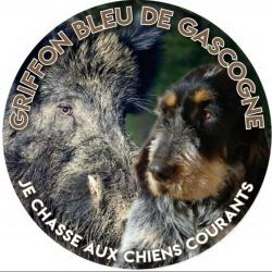 Autocollant pour v&eacute;hicule - Griffon bleu et sanglier2