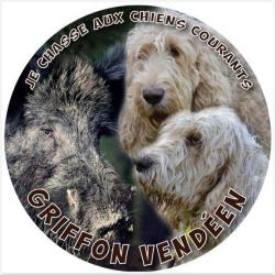 Autocollant pour v&eacute;hicule - Griffon vend&eacute;en et sanglier