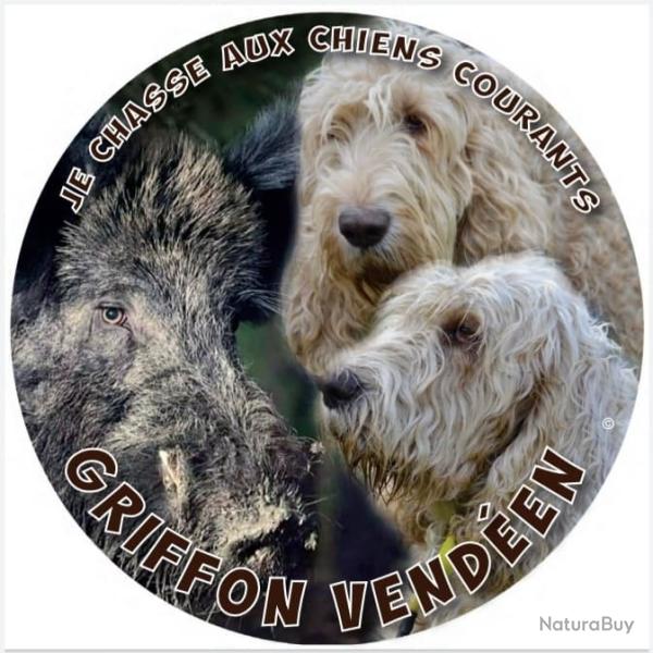 Autocollant pour v�hicule - Griffon vend�en et sanglier