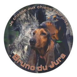 Autocollant pour v&eacute;hicule - Bruno du jura et sanglier